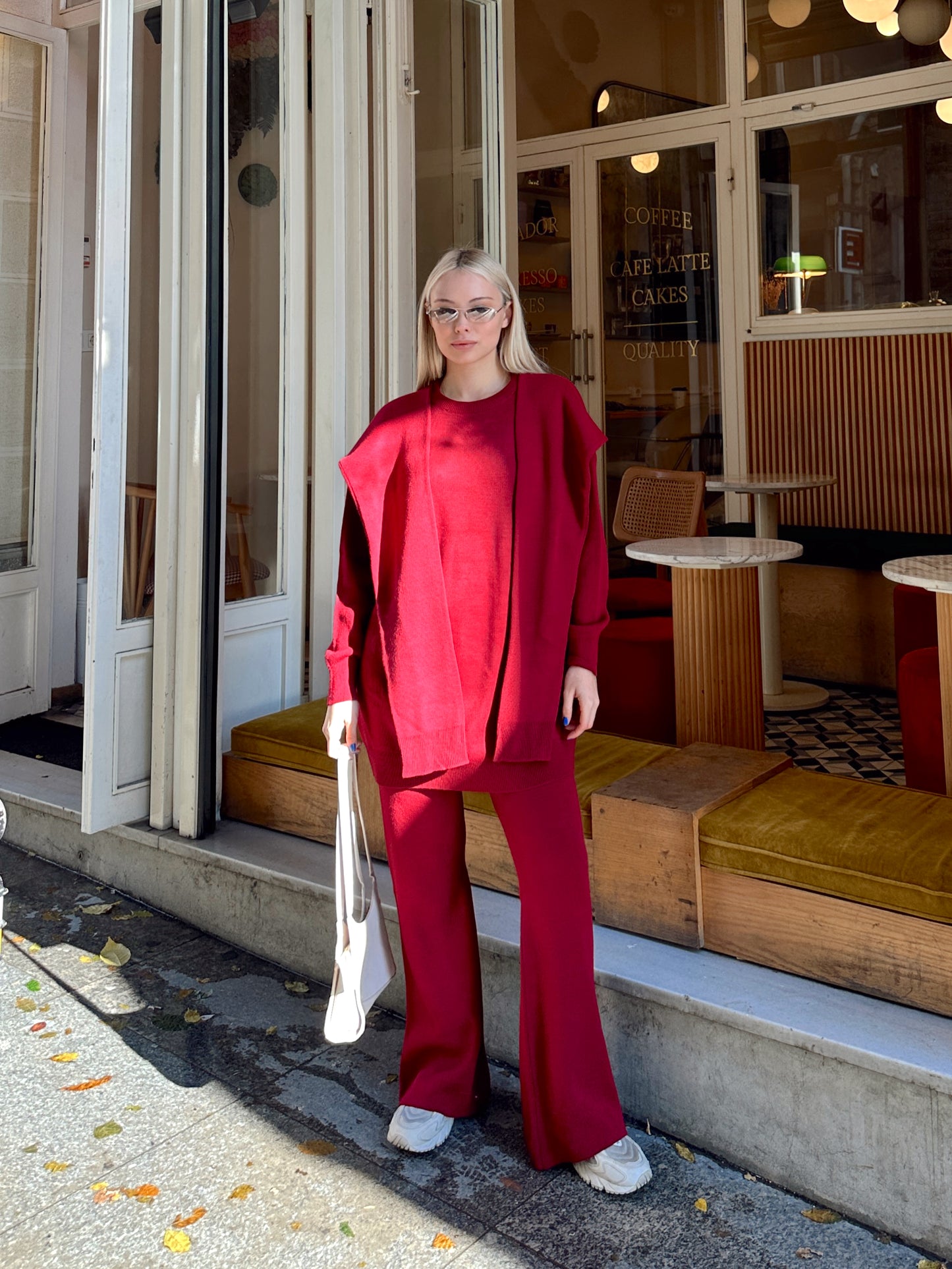 Knit Set with Shoulder Detail