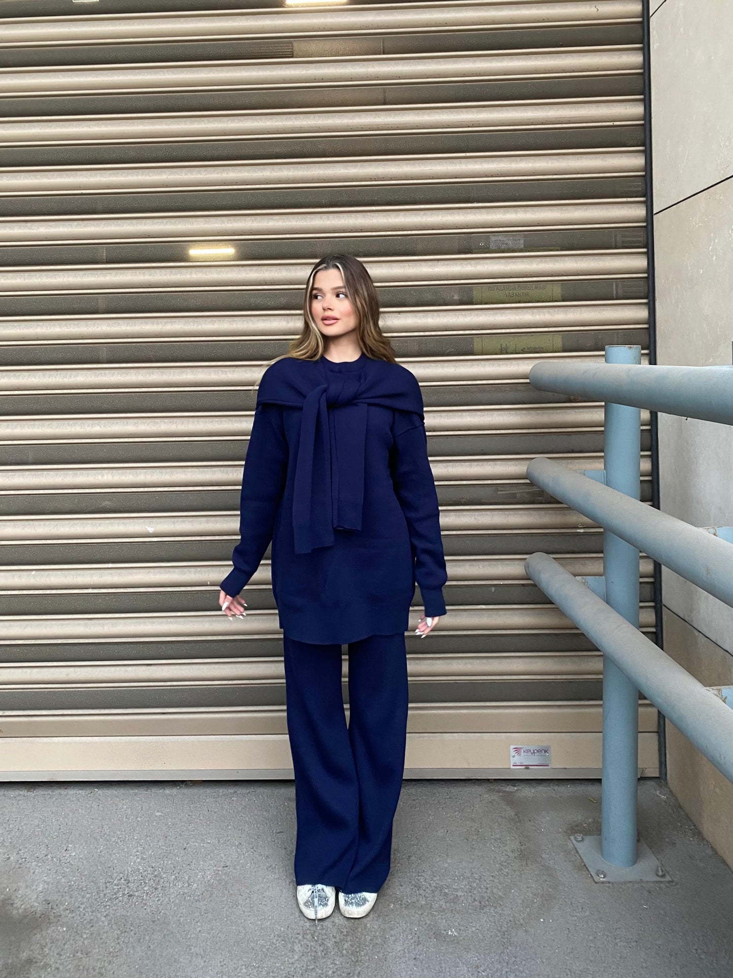 Knit Set with Shoulder Detail