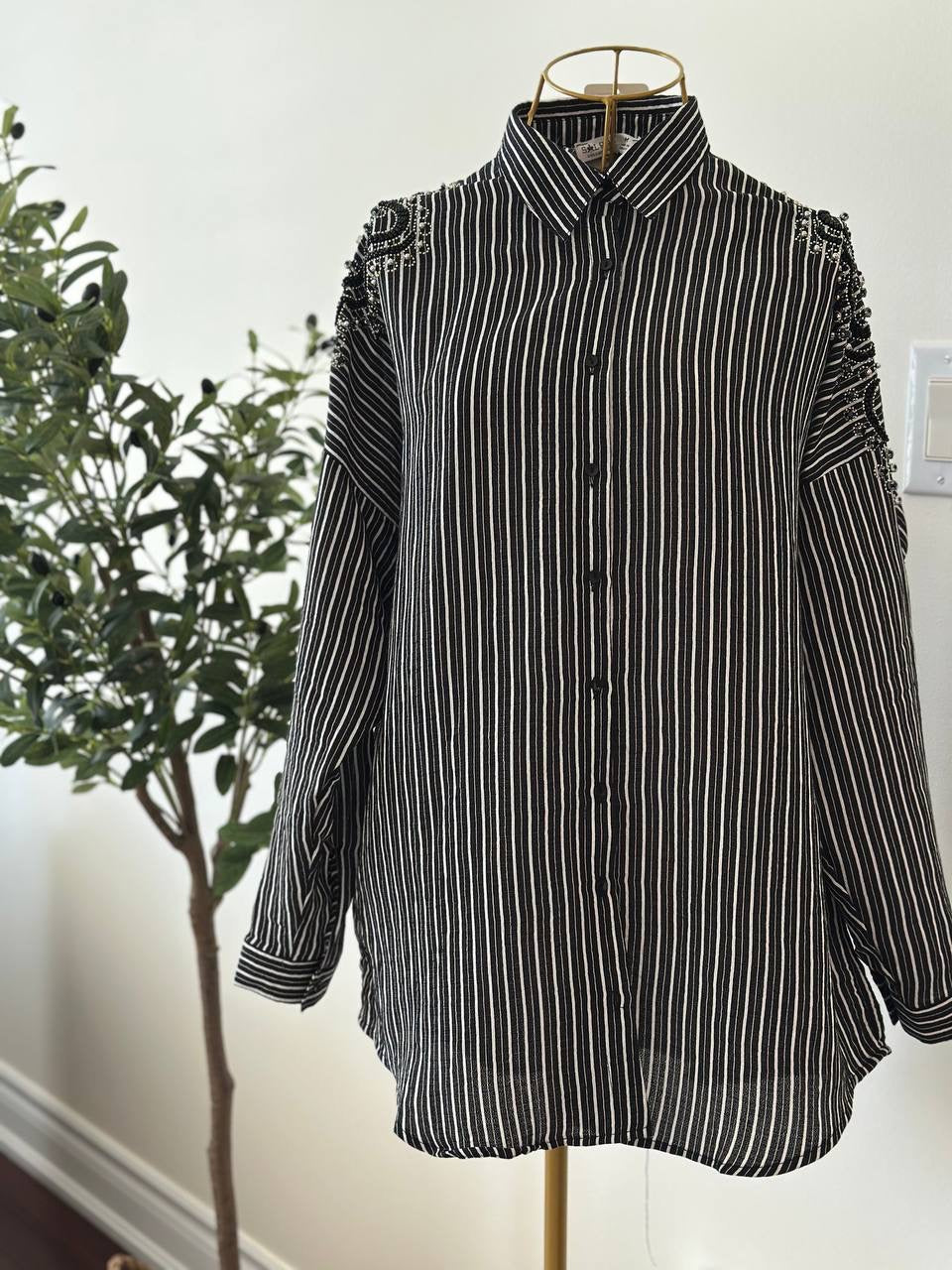 قميص خطوط الليل | Midnight Stripe Shirts (2 Colours)