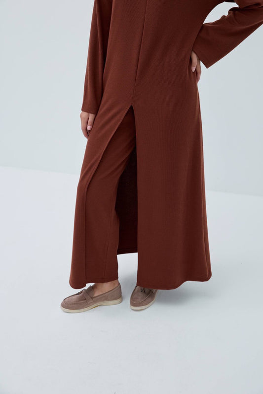 Suede Modest Two-Piece Set