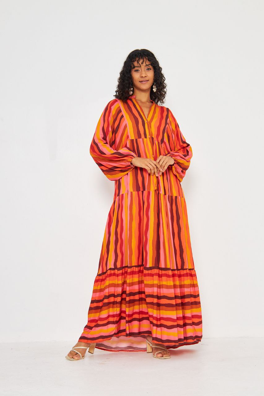 (LastPC) Printed Sunset Dress –فستان الغروب المطبّع