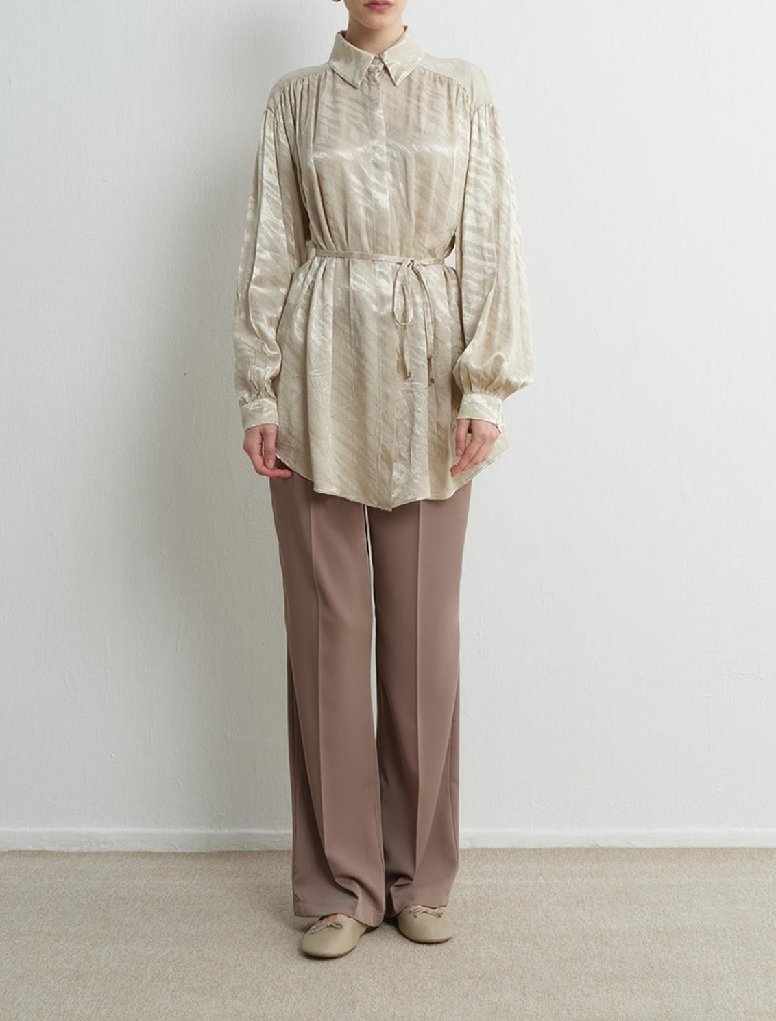Effortless Elegance: Satin Tunic with a Chic Tie Waist (3 colours)