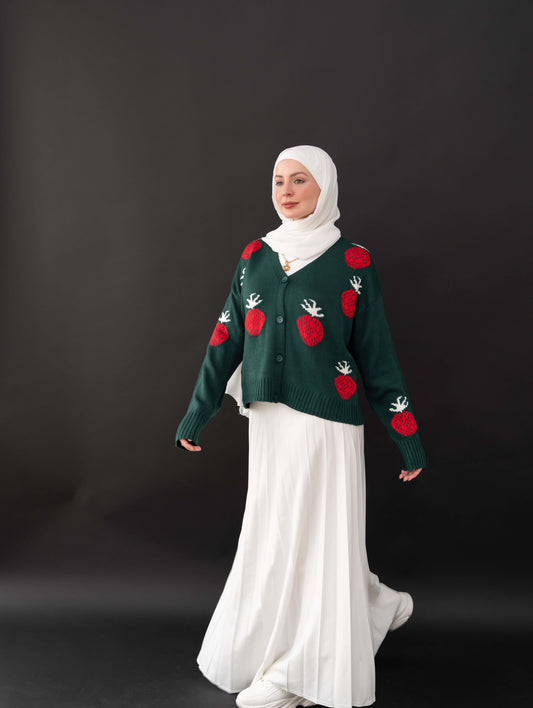 Strawberry Delight Knit Cardigan