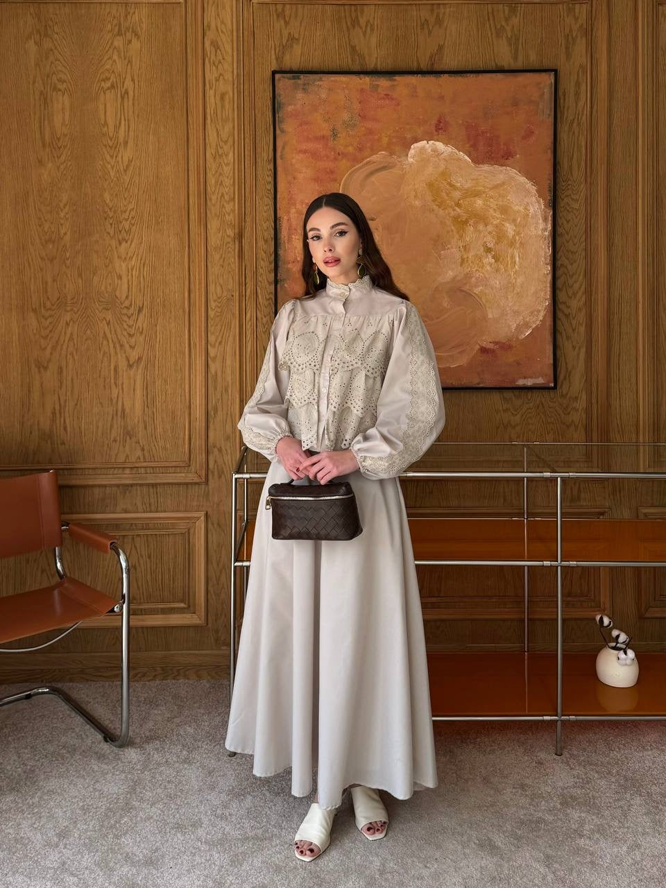 طقم تنورة دانتيل مبطن | Skirt Padded Set