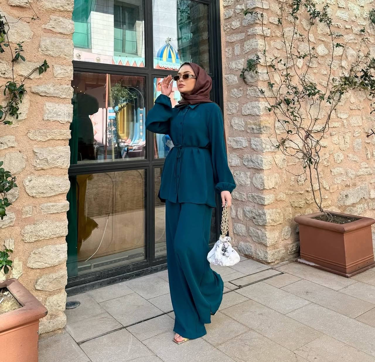 (4 Colours) طقم الرااااحة🥹✨❤️🔥 The Comfort Set (القميص هدل|الحزام اختياري)