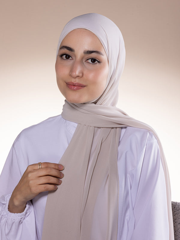 حجاب شيفون رمادي- Grey chiffon hijab
