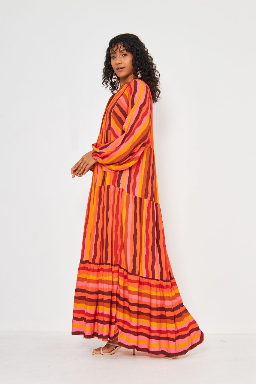 (LastPC) Printed Sunset Dress –فستان الغروب المطبّع