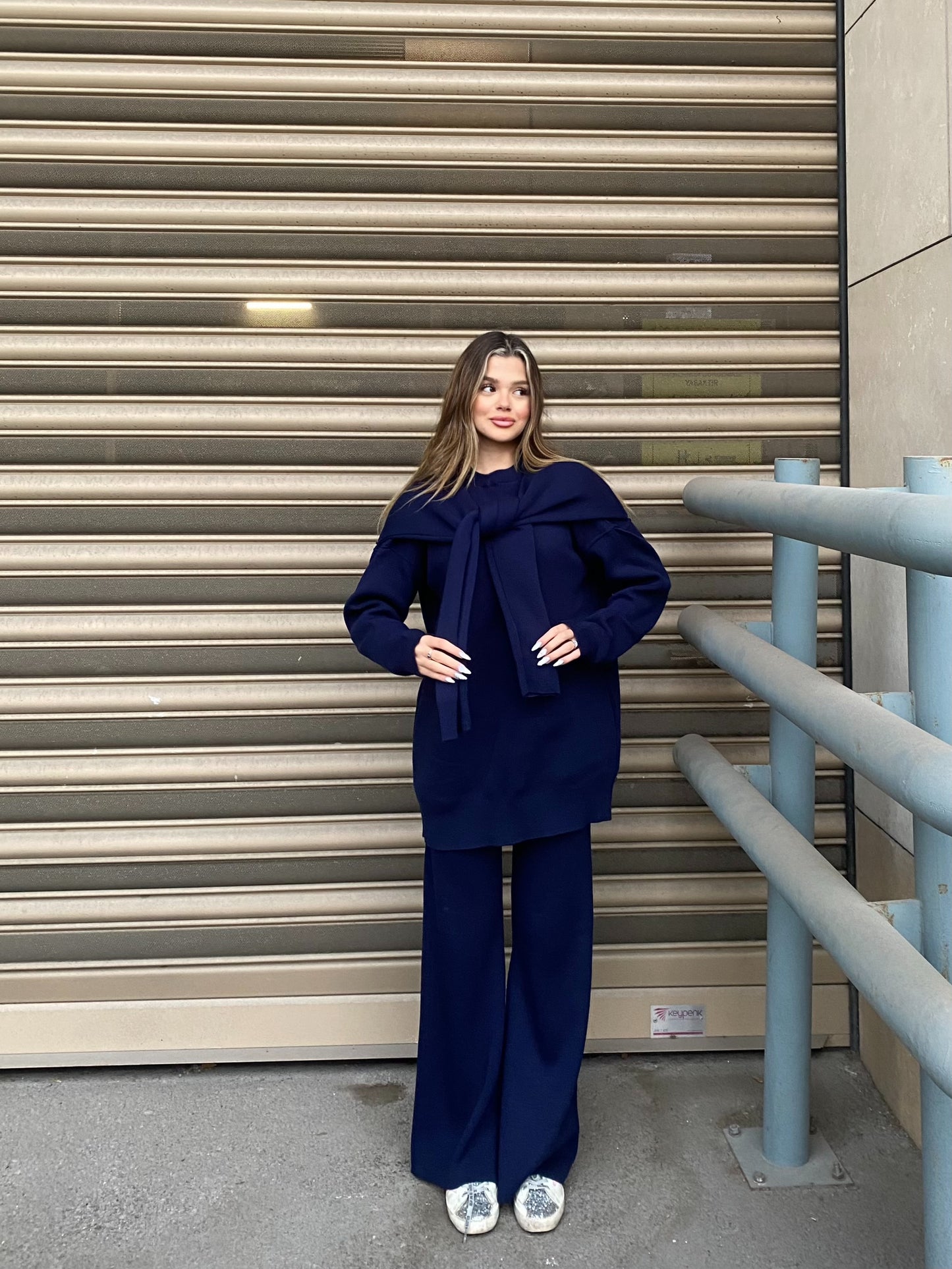 Knit Set with Shoulder Detail