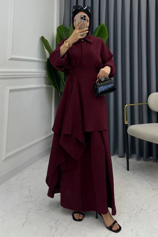 (2 colours)
Two-piece dress in premium Aerobin fabric. فستان قطعتين فخم بقماش إيروبين أنيق