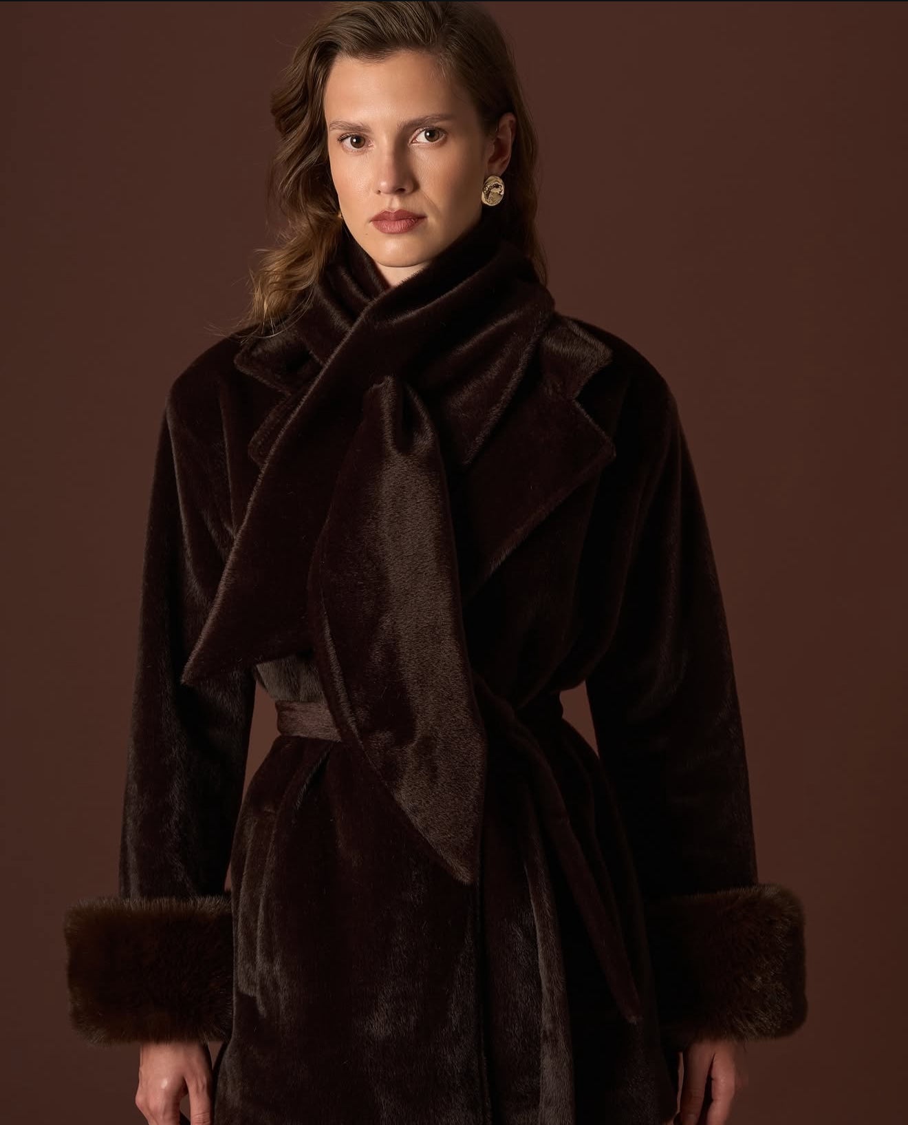 Elegant and luxurious fur jacket