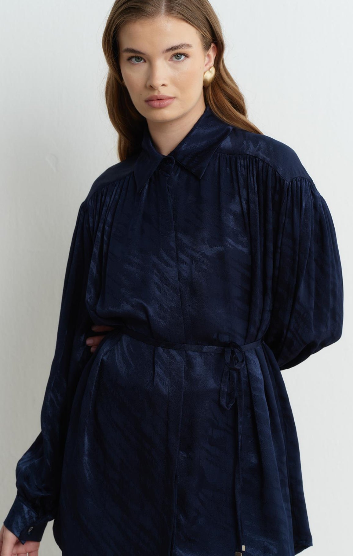 Effortless Elegance: Satin Tunic with a Chic Tie Waist (3 colours)
