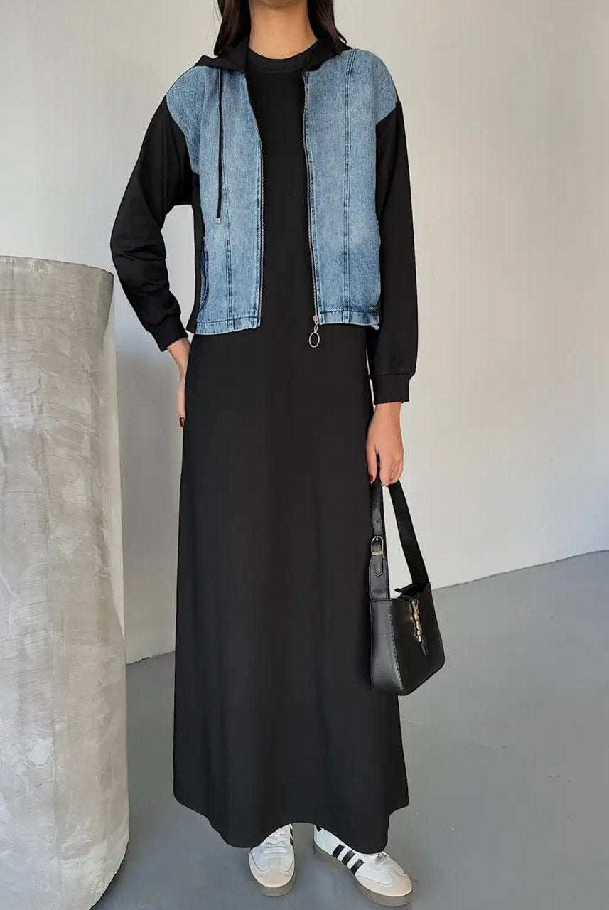 Everyday Denim Vibe – طقم يومي بجاكيت جينز