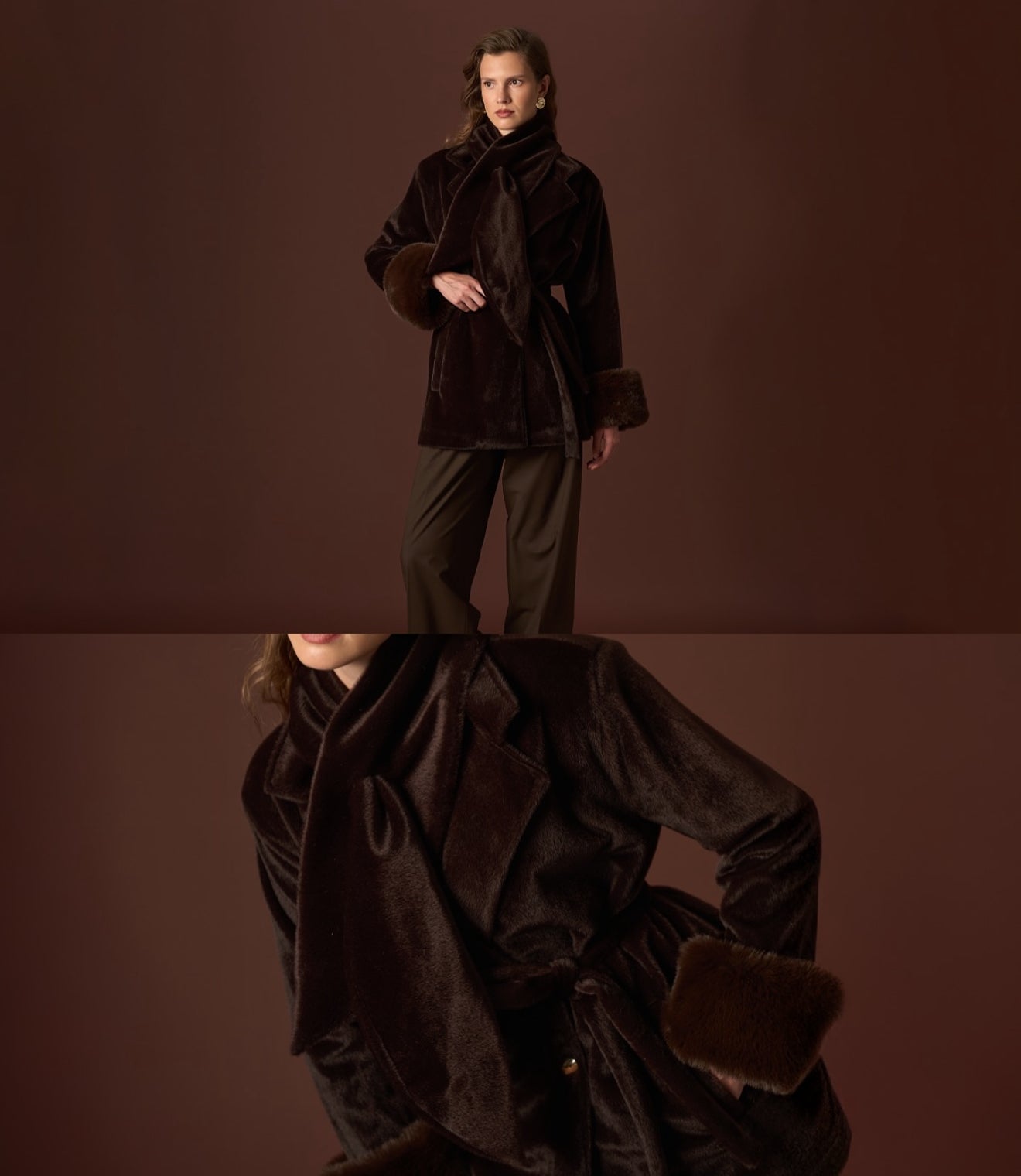 Elegant and luxurious fur jacket