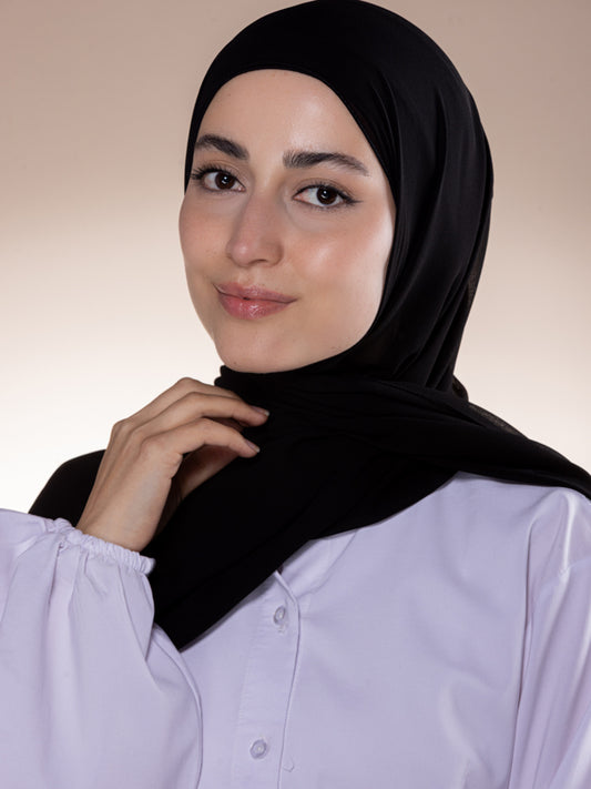 حجاب شيفون اسود - Black chiffon hijab