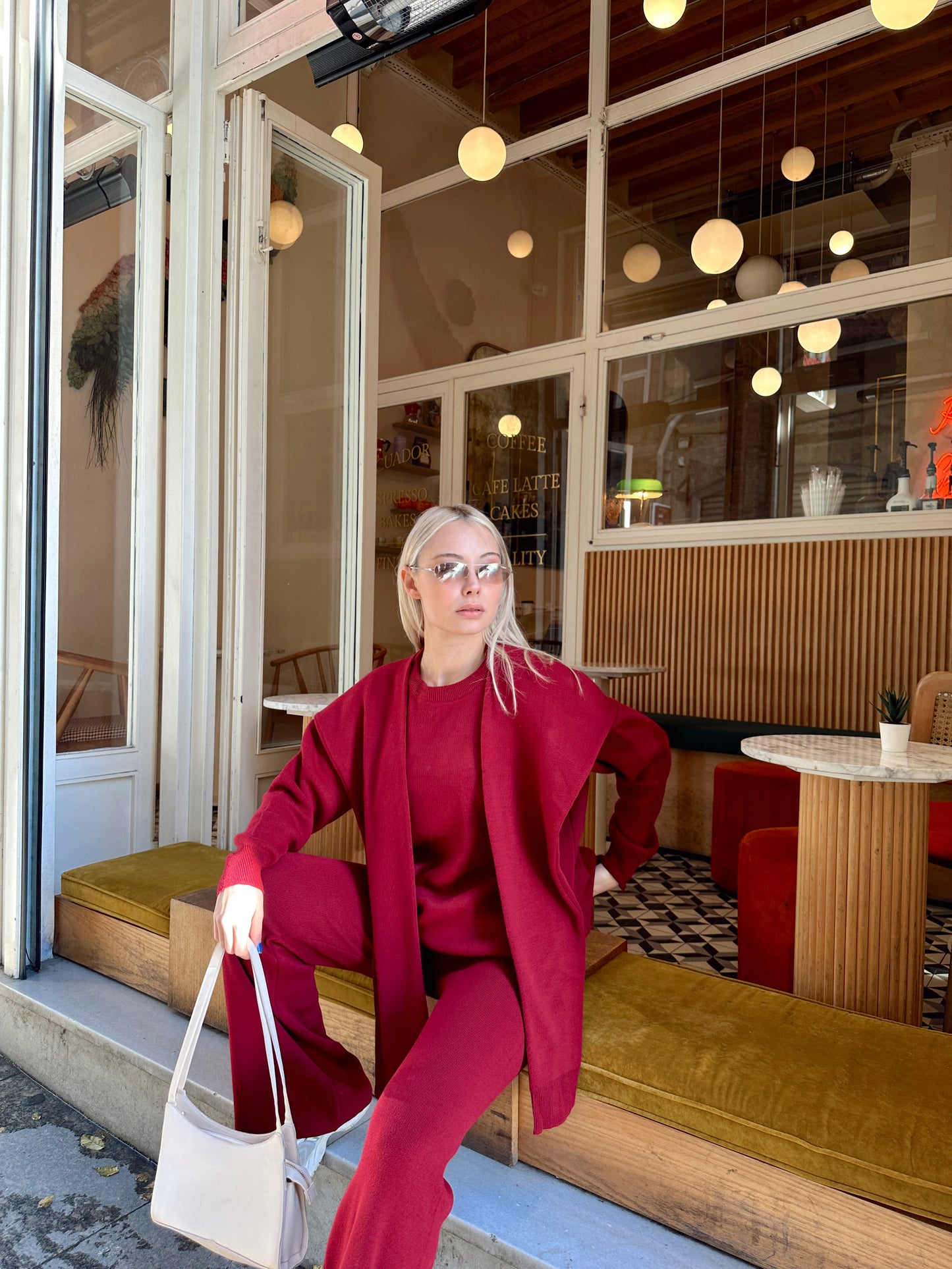 Knit Set with Shoulder Detail