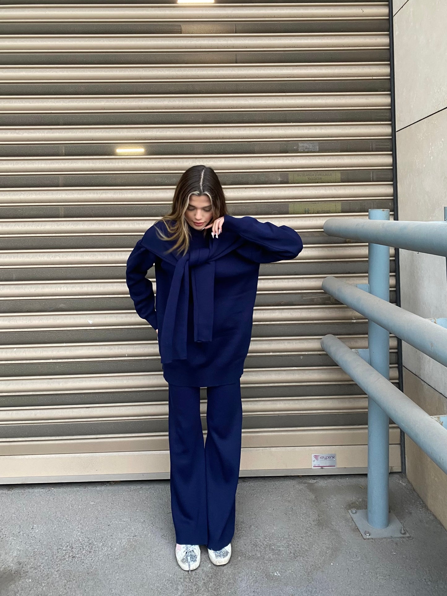 Knit Set with Shoulder Detail