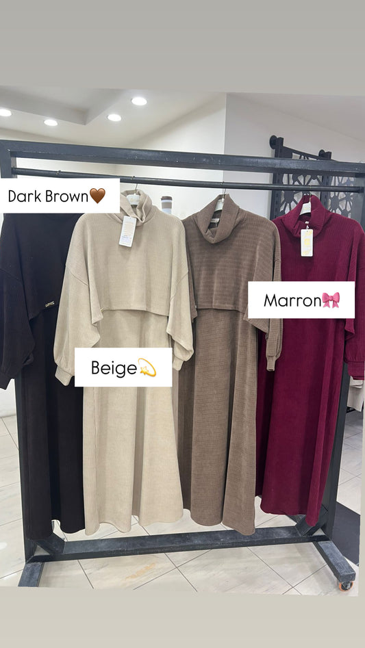 Plum Corduroy Cozy Dress (2pcs)