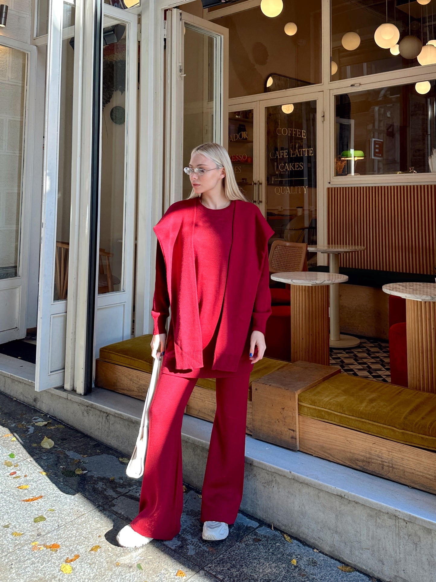 Knit Set with Shoulder Detail