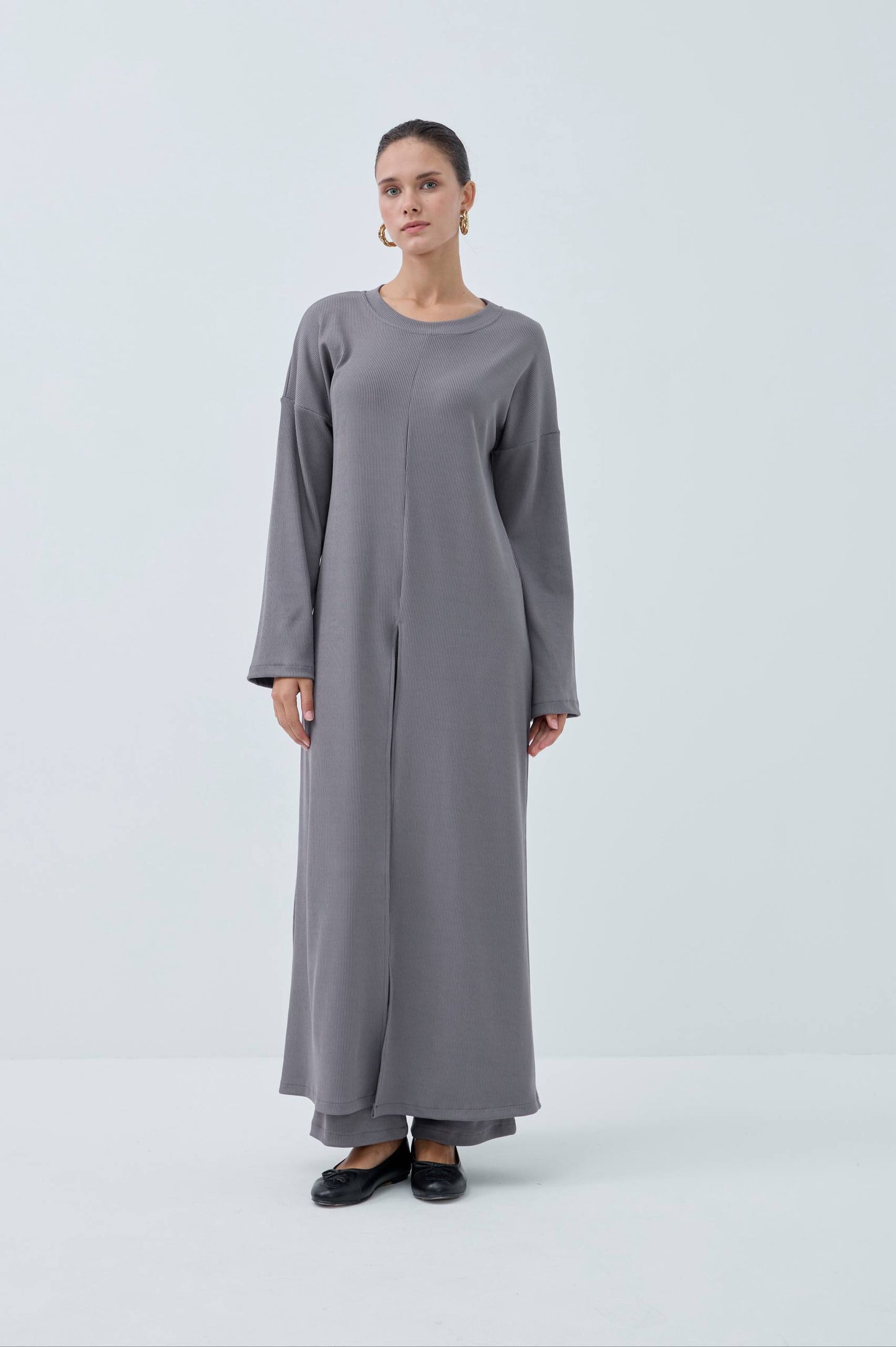 Polyseter Suede Modest Two-Piece Set