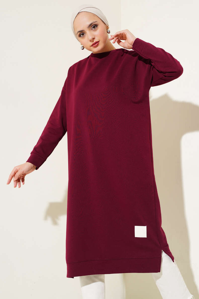 Long-Length Belted Tunic Sweatshirt in 3 Colours