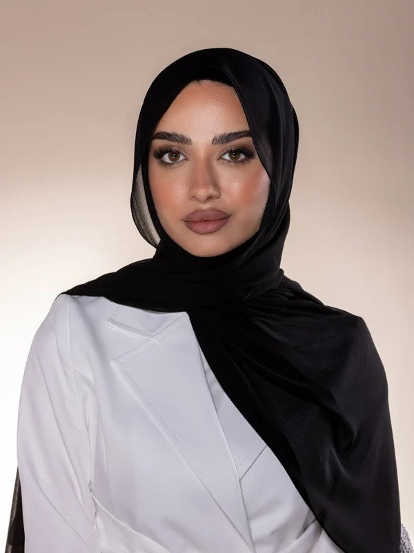 حجاب شيفون اسود - Black chiffon hijab