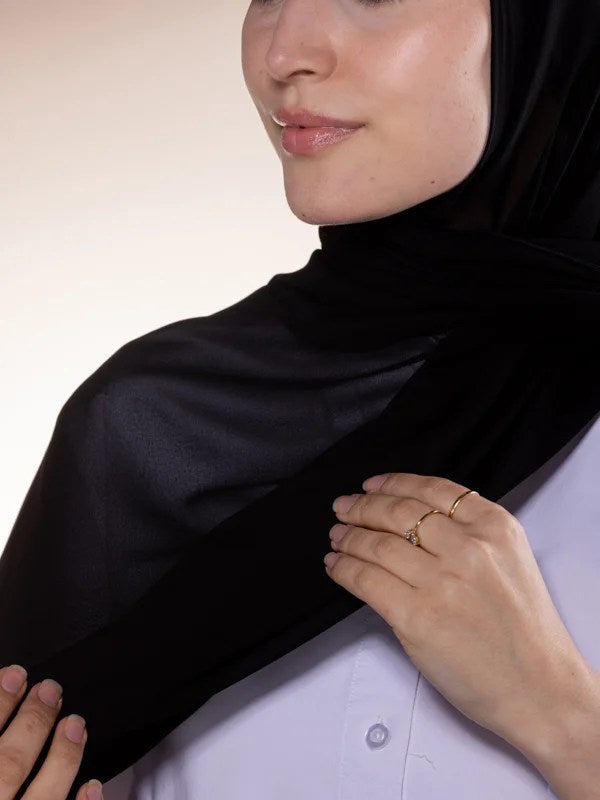 حجاب شيفون اسود - Black chiffon hijab