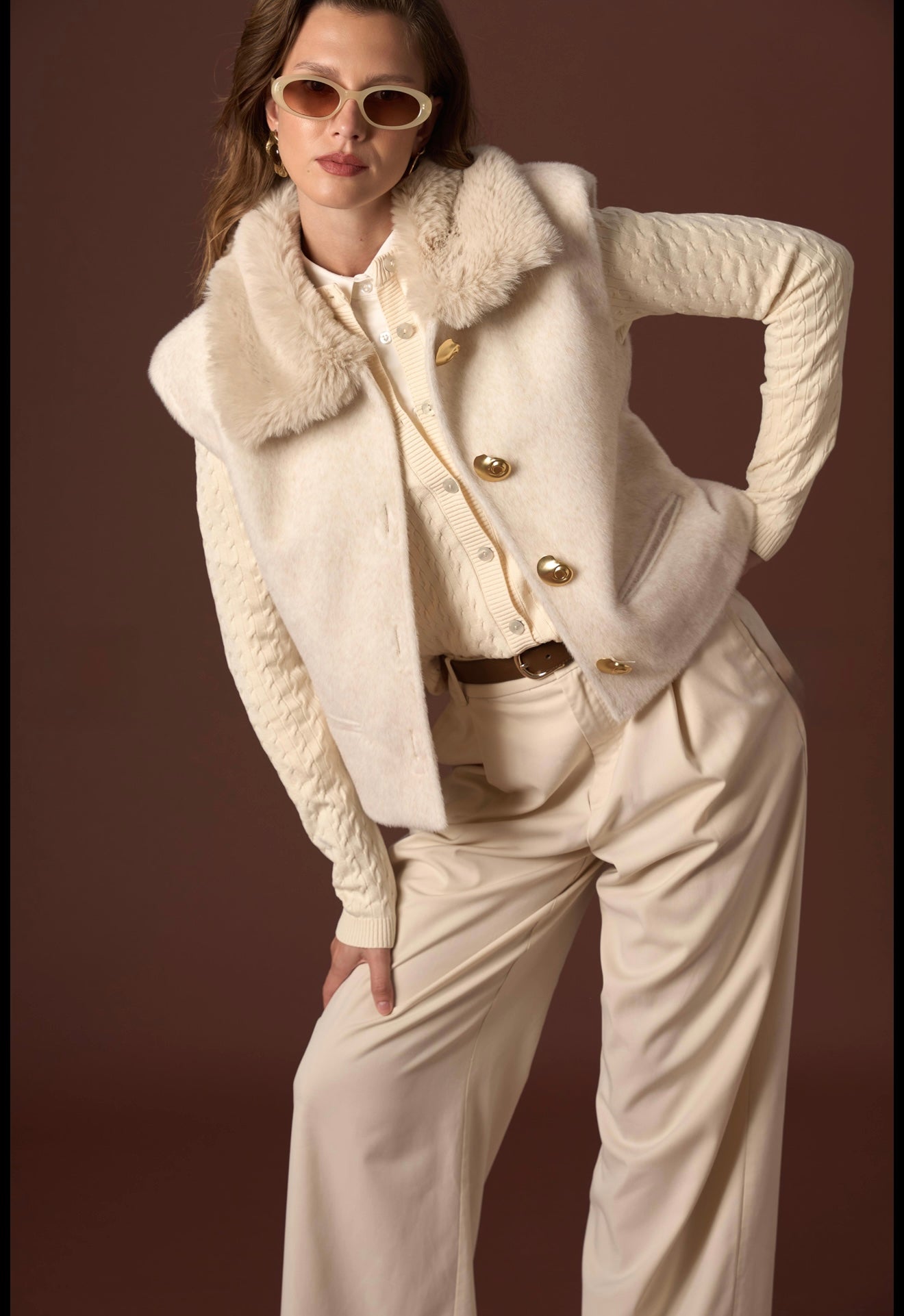 Sleeveless Fur Jacket