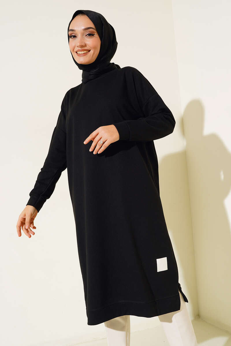 Long-Length Belted Tunic Sweatshirt in 3 Colours