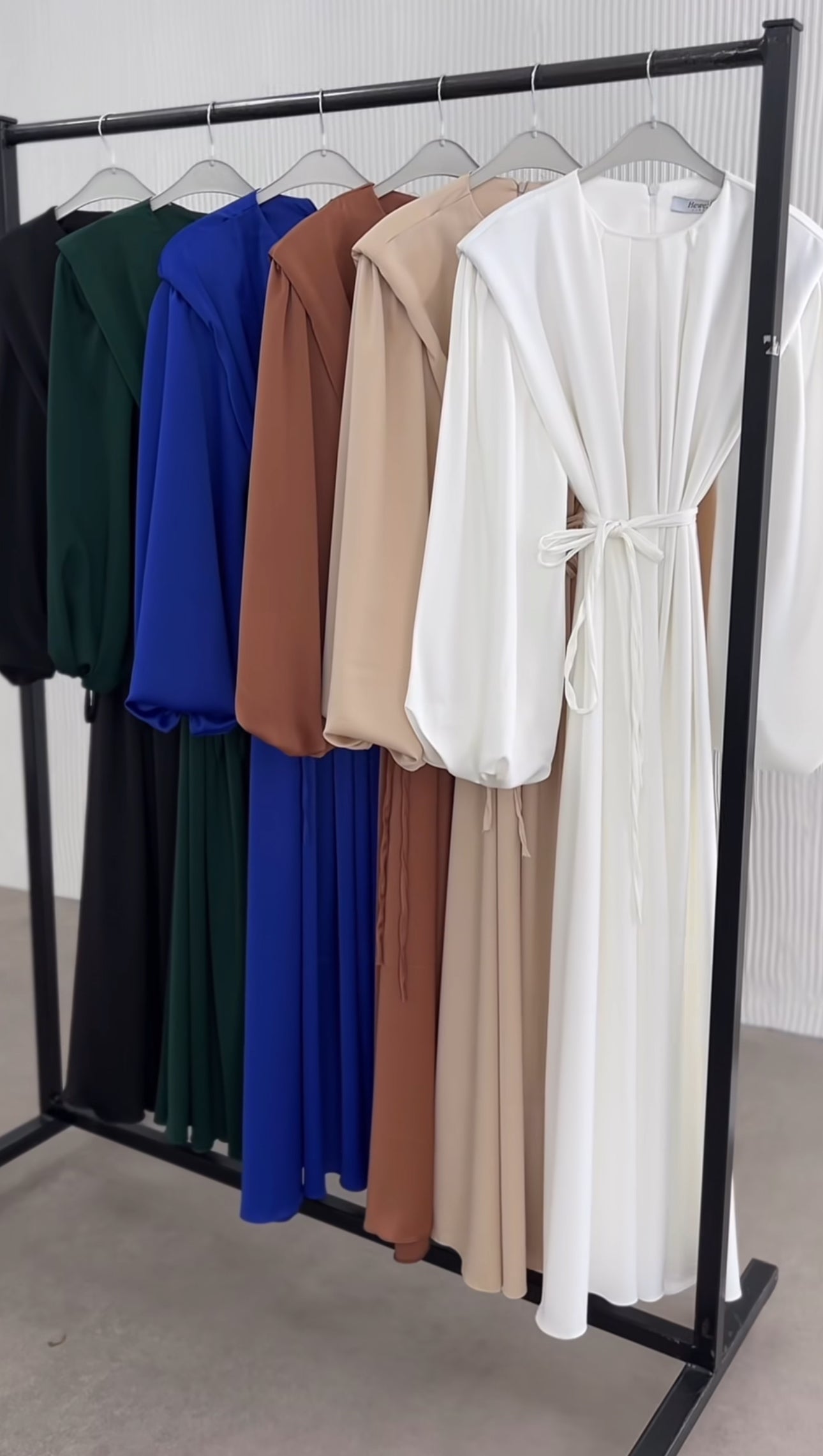 Maxi Satin Belted Modest Dress (3C)