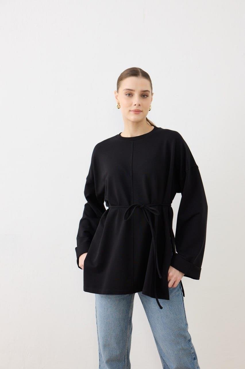 Belted Tunic Sweatshirt in 4 Colours