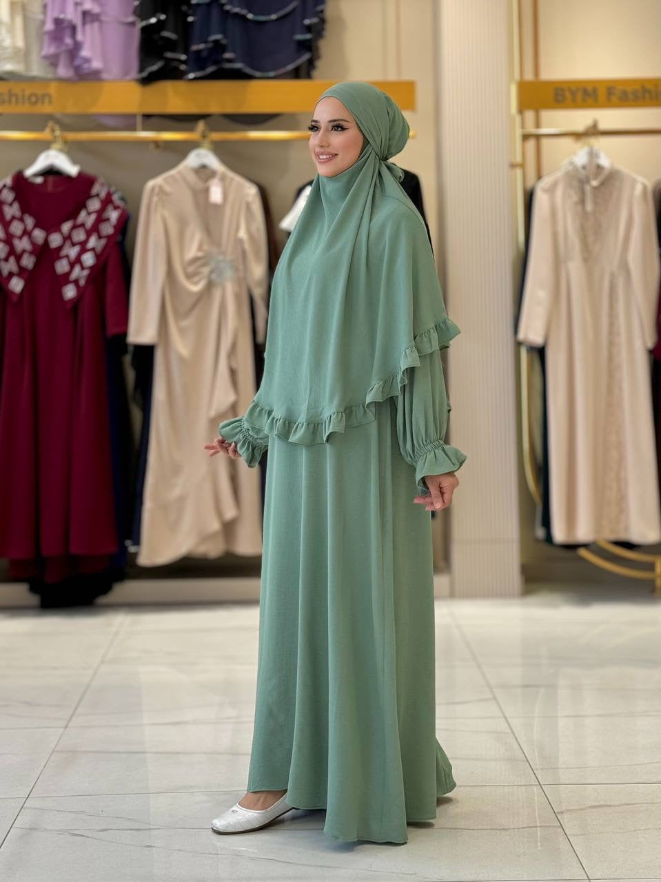 فستان قطعتين أنيق للعمرة|حج Elegant Two-Piece Dress for Umrah & Haj