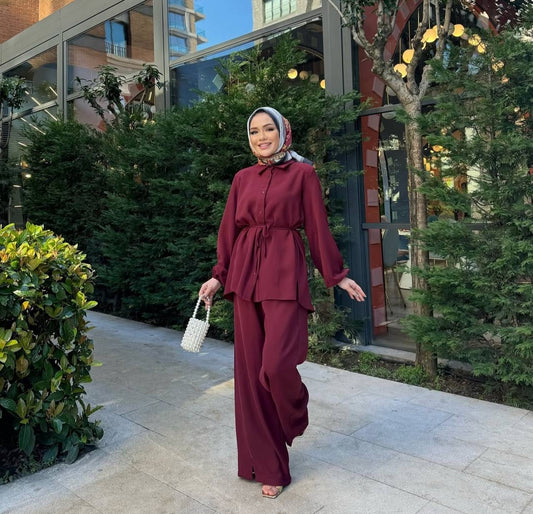 (4 Colours) طقم الرااااحة🥹✨❤️‍🔥 The Comfort Set (القميص هدل|الحزام اختياري)