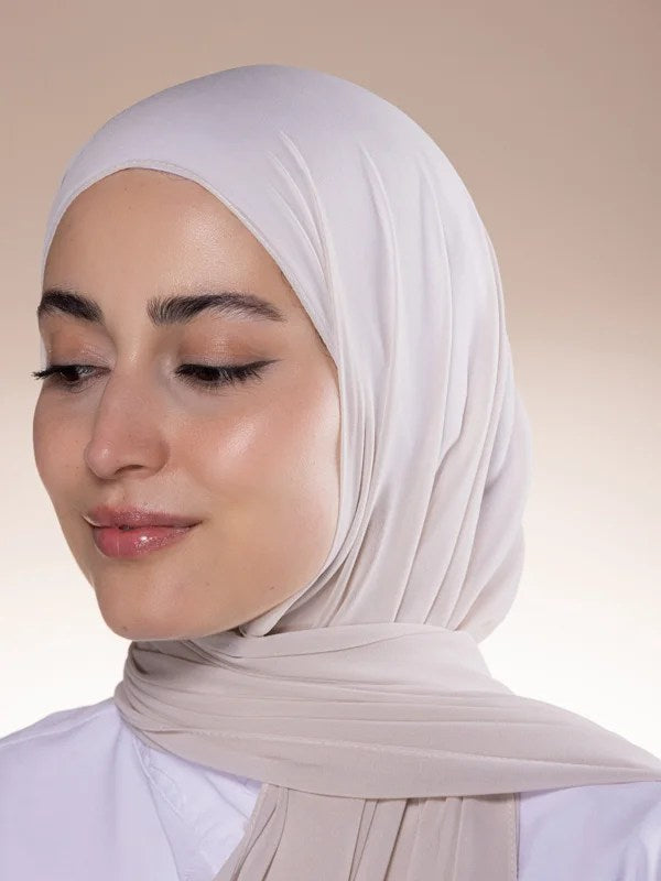 حجاب شيفون لون نود Nude-colored chiffon hijab