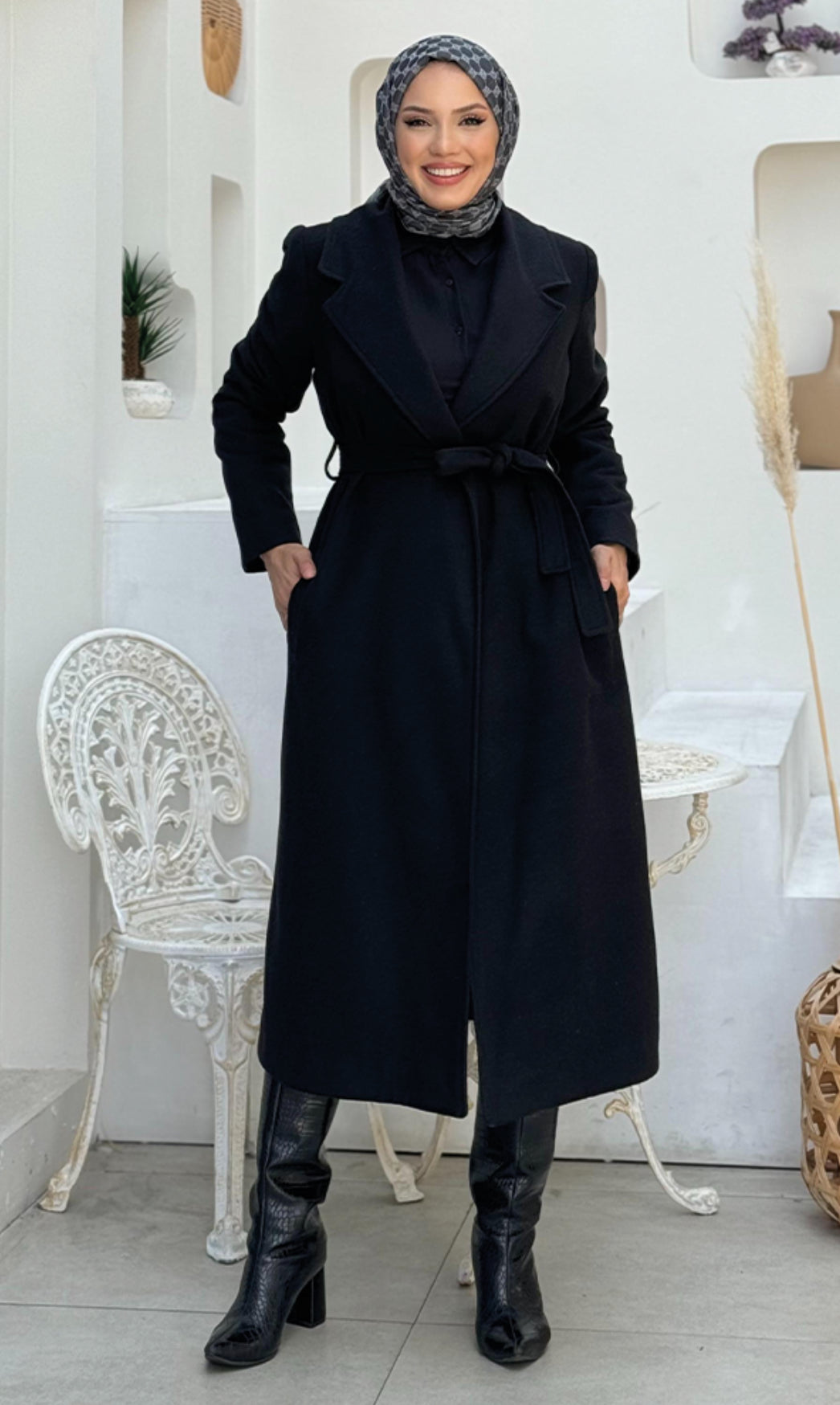 Elegant Winter Black Coat