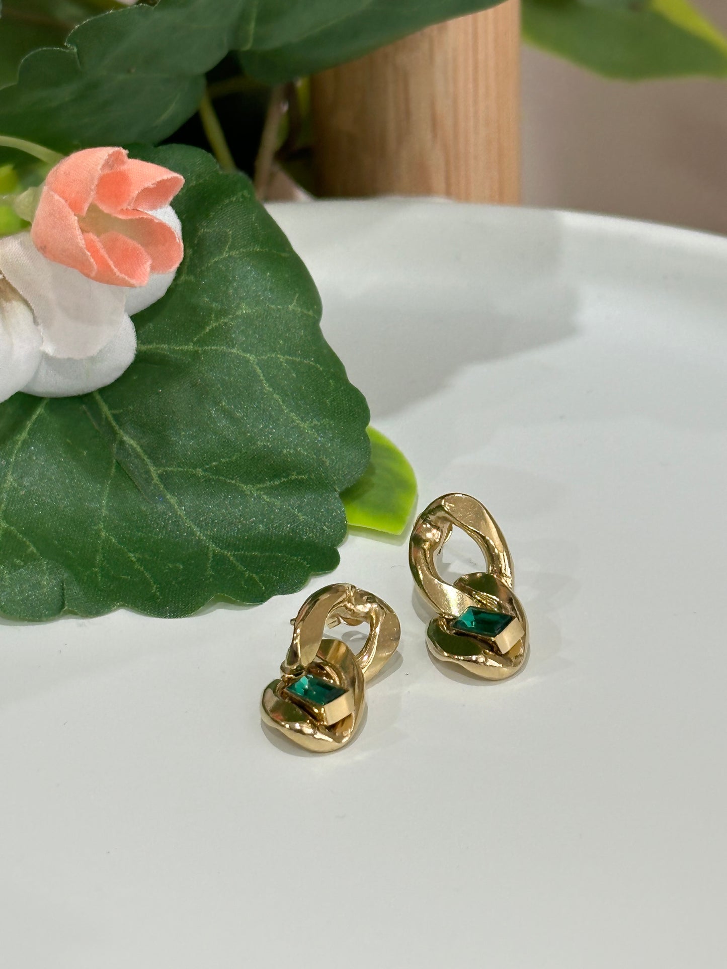 Green & Gold Earrings