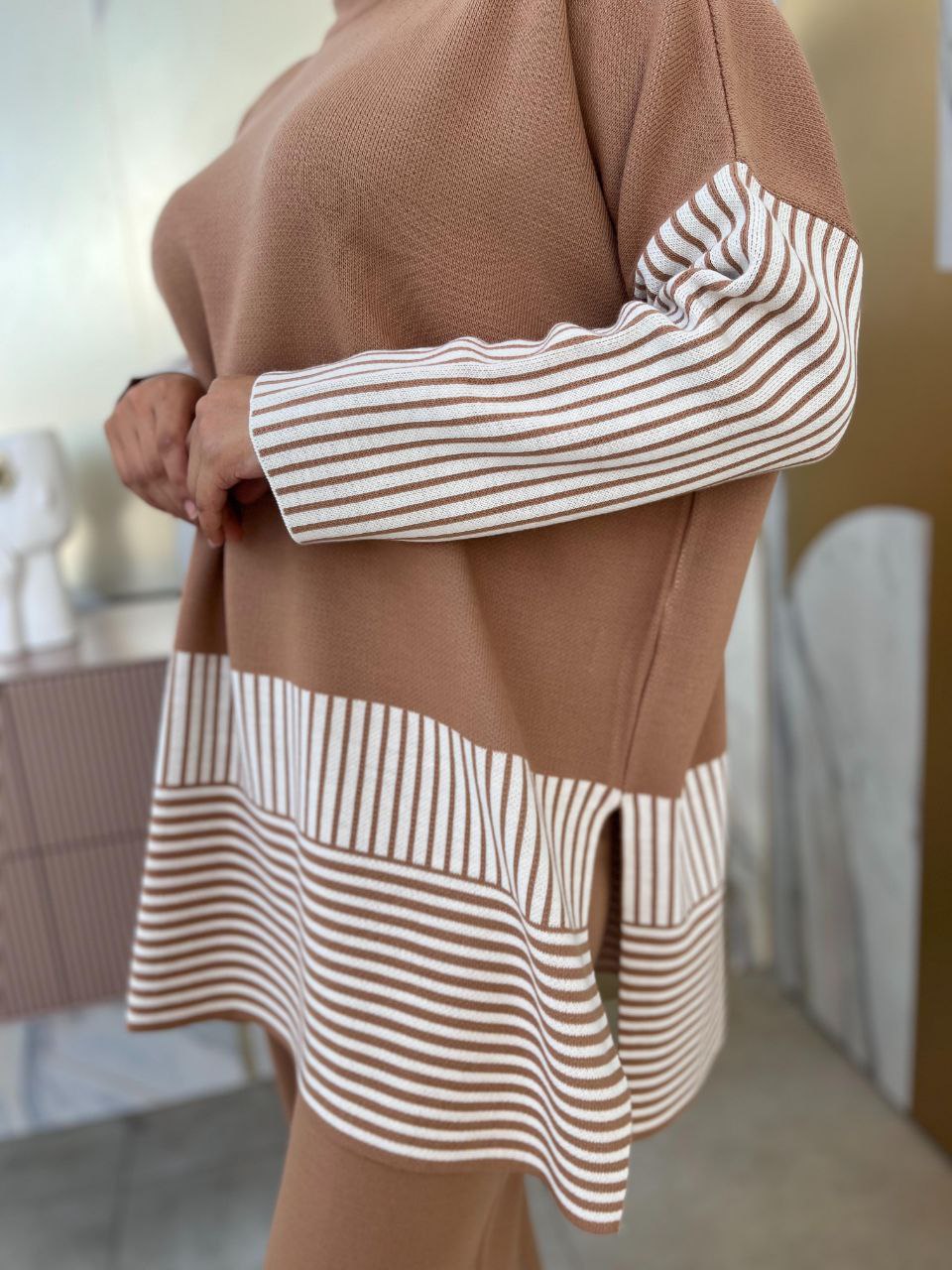 Best Seller / Chic Striped Knitwear Set