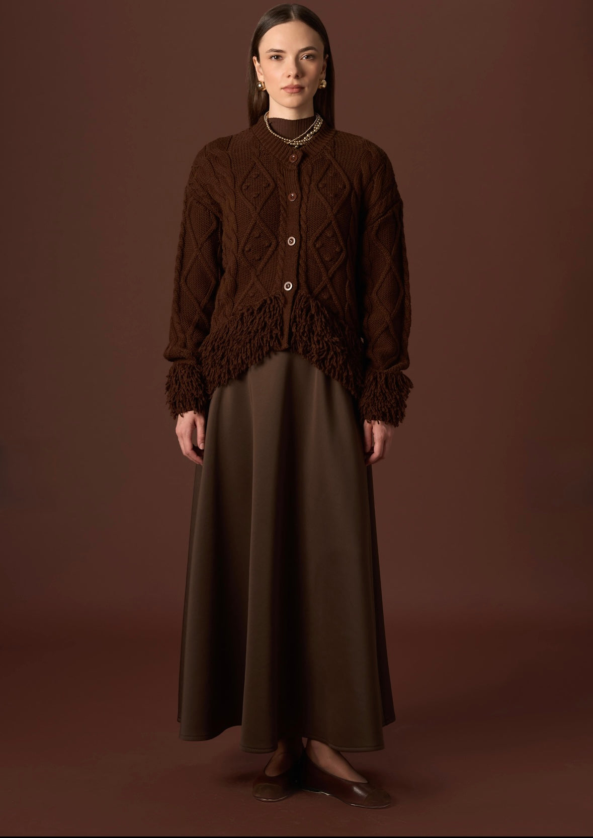 Elegant Knit Sweater with Soft Detailing (Perfect with a Skirt)