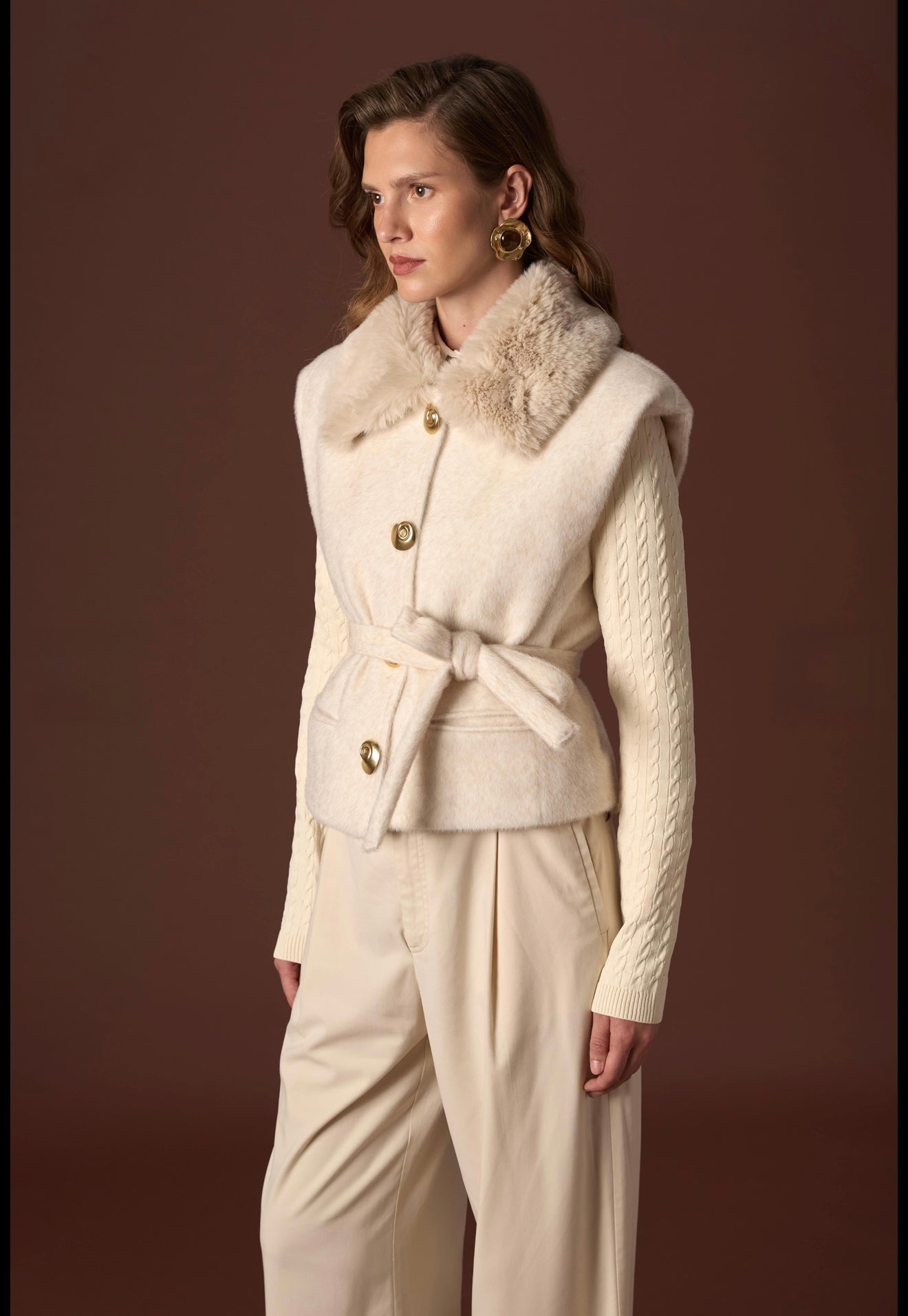 Sleeveless Fur Jacket