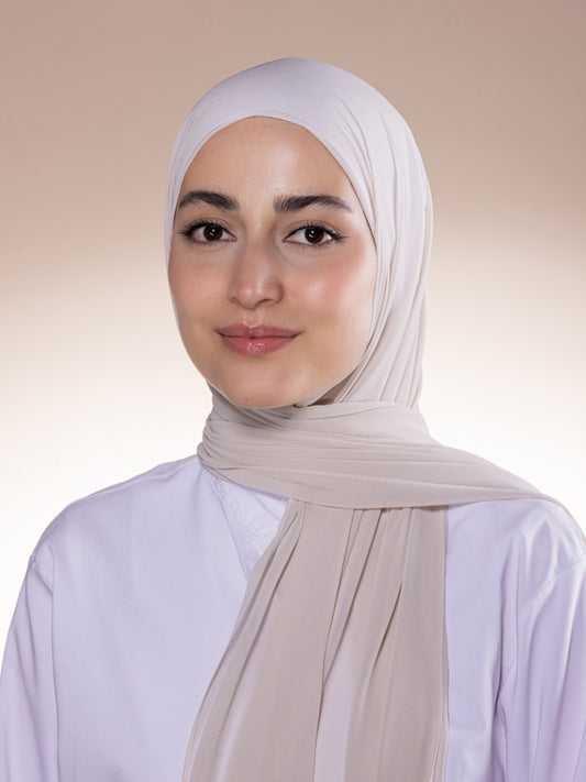 حجاب شيفون لون نود Nude-colored chiffon hijab