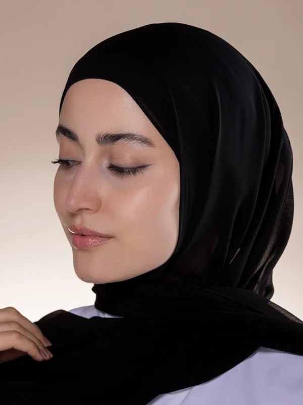 حجاب شيفون اسود - Black chiffon hijab