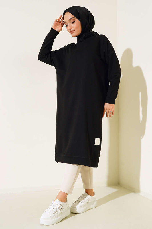 Long-Length Belted Tunic Sweatshirt in 3 Colours