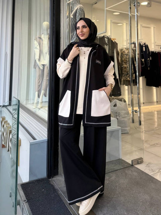 Longline Vest Co-ord Set (3-Piece)