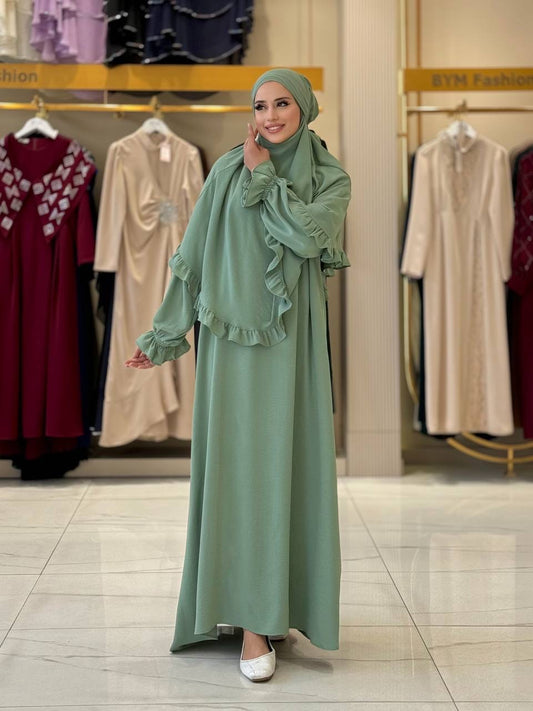 فستان قطعتين أنيق للعمرة|حج Elegant Two-Piece Dress for Umrah & Haj