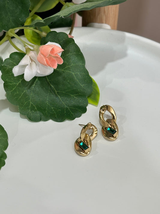 Green & Gold Earrings