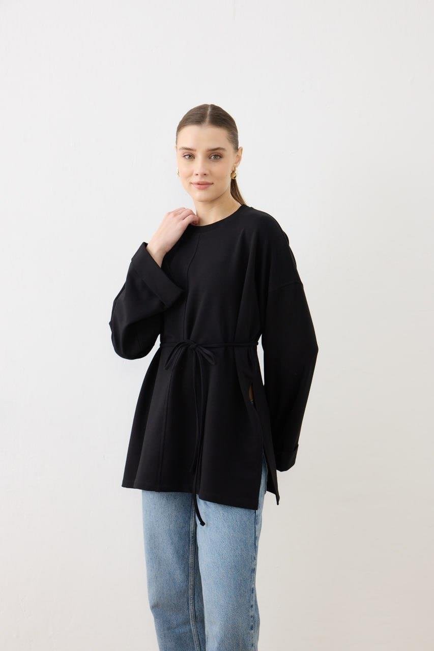 Belted Tunic Sweatshirt in 4 Colours