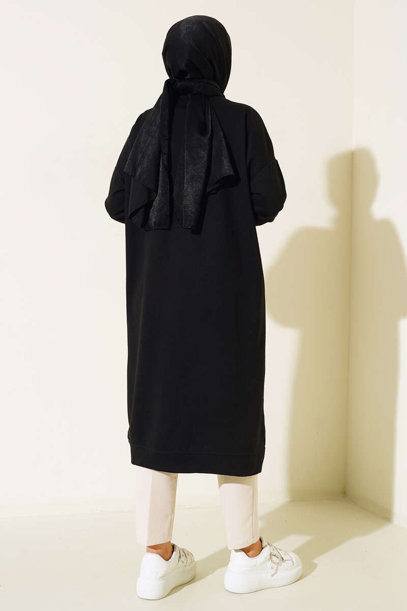 Long-Length Belted Tunic Sweatshirt in 3 Colours