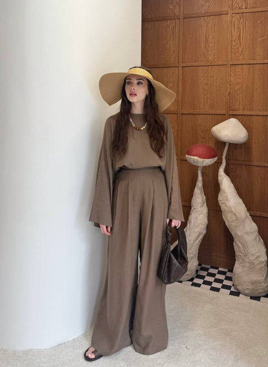 Linen Edit | The 3-Piece Everyday/Formal Set (only brown)🤎