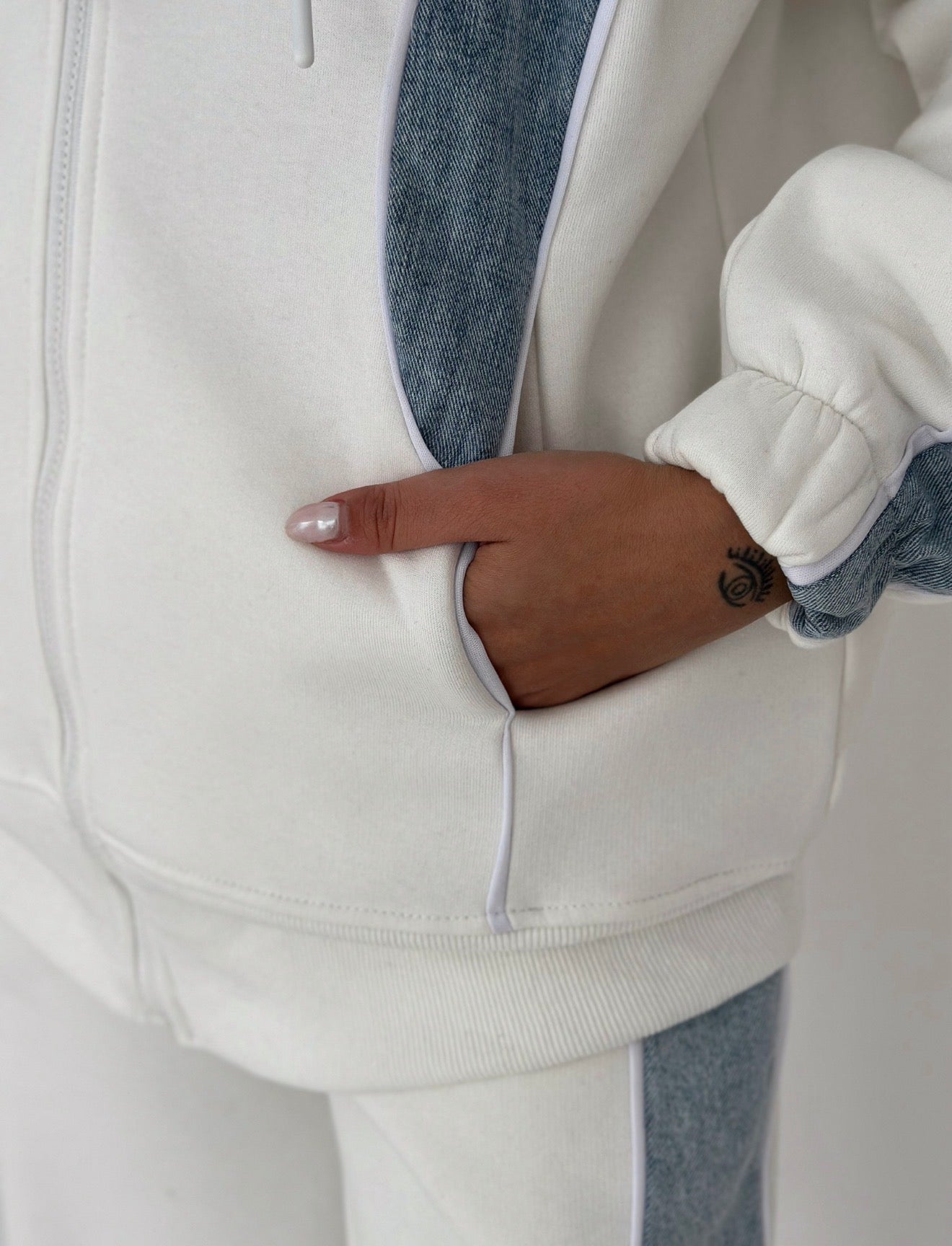 Denim With Fleece Comfy Suit In 4 Colours