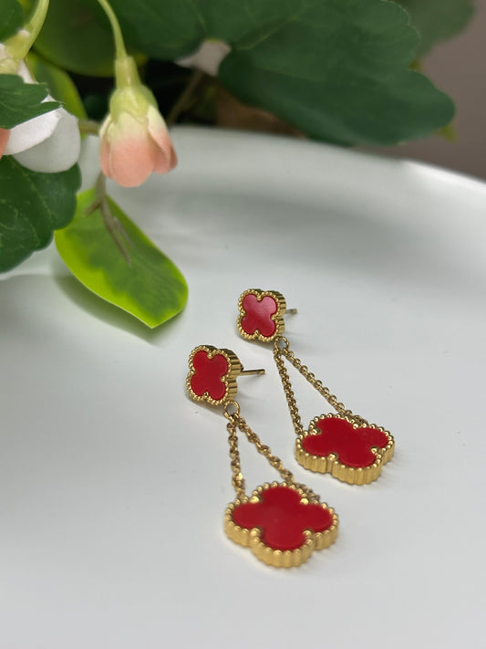 VC Red Long Earrings