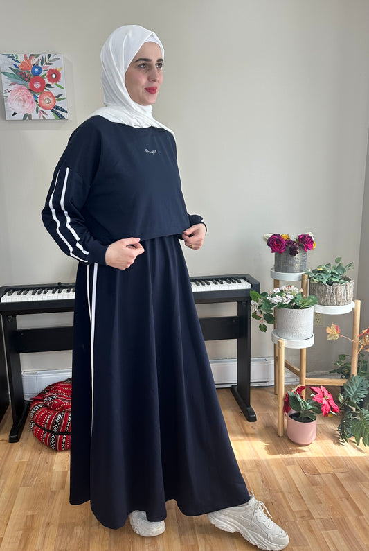 Modest Sporty Two-Piece Outfit | فستان طقم قطعتين بستايل رياضي